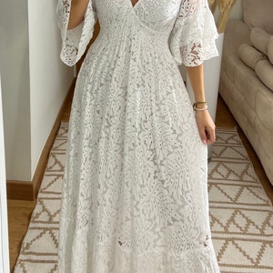 Boho-Hochzeitskleid, Maxi-Boho-Kleid, Sommer-Boho-Kleid, Vintage-Boho-Kleid, Boho-Kleid für Frauen, Kleidermuster, Hochzeits-Boho-Kleid. Bild 2