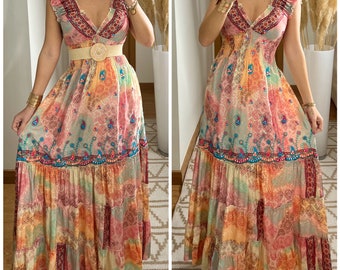 Silk maxi dress, boho dress, silk dress, silk boho dress, silk dress, boho dress for woman, boho kleid, maxi dress, boho wedding dress.