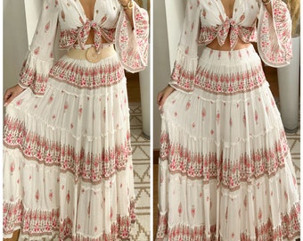 Boho dress women, two piece set, boho set, jupe boho, top boho boho kleid, two piece boho, boho wedding dress, boho two pieces, dress boho.