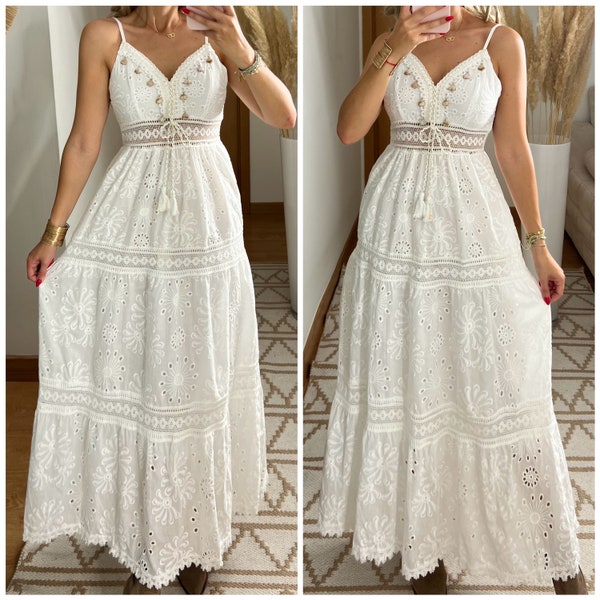 Boho dress, boho wedding dress, boho kleid, boho dress for woman, boho maxi dress, bohemian dress, maxi dress, boho white dress, White dress