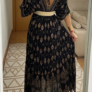 Robe bohème, robe de mariée bohème, robes maxi, robe bohème pour mariage, robe noire, robe hippie, robe bohème pour femme, robe bohème pour fille. image 4