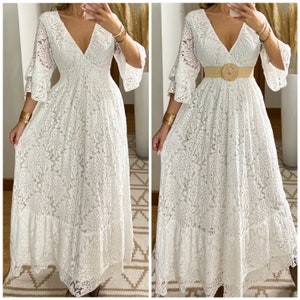 Boho-Hochzeitskleid, Maxi-Boho-Kleid, Sommer-Boho-Kleid, Vintage-Boho-Kleid, Boho-Kleid für Frauen, Kleidermuster, Hochzeits-Boho-Kleid. Bild 1