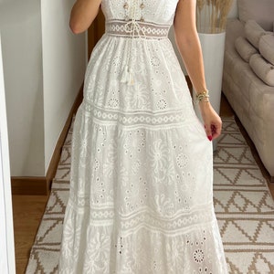 Boho dress, boho wedding dress, boho kleid, boho dress for woman, boho maxi dress, bohemian dress, maxi dress, boho white dress, White dress image 6