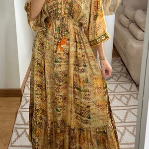 Maxikleid für Damen, Boho-Kleid, Maxi-Boho-Kleid, Schnittmuster, Kleid Boho, Seidenkleid, Sommerkleid, Maxikleid für Damen, Hippie-Kleid Bild 9