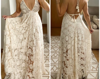 Boho-Hochzeitskleid, Maxi-Boho-Kleid, Sommer-Boho-Kleid, Vintage-Boho-Kleid, Boho-Kleid für Frauen, Kleidermuster, Hochzeits-Boho-Kleid.