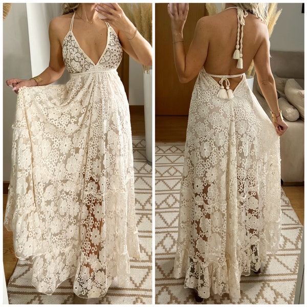 Robe de mariée Boho, robe maxi boho, robe boho d’été, robe boho vintage, robe boho pour femme, patron de robe, robe boho de mariage.