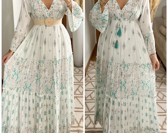 Robe maxi automne, robe bohème, robe blanche, robe bohème, robe bohème vintage, robe bohème pour femme, patron de robe, robe bohème mariage.