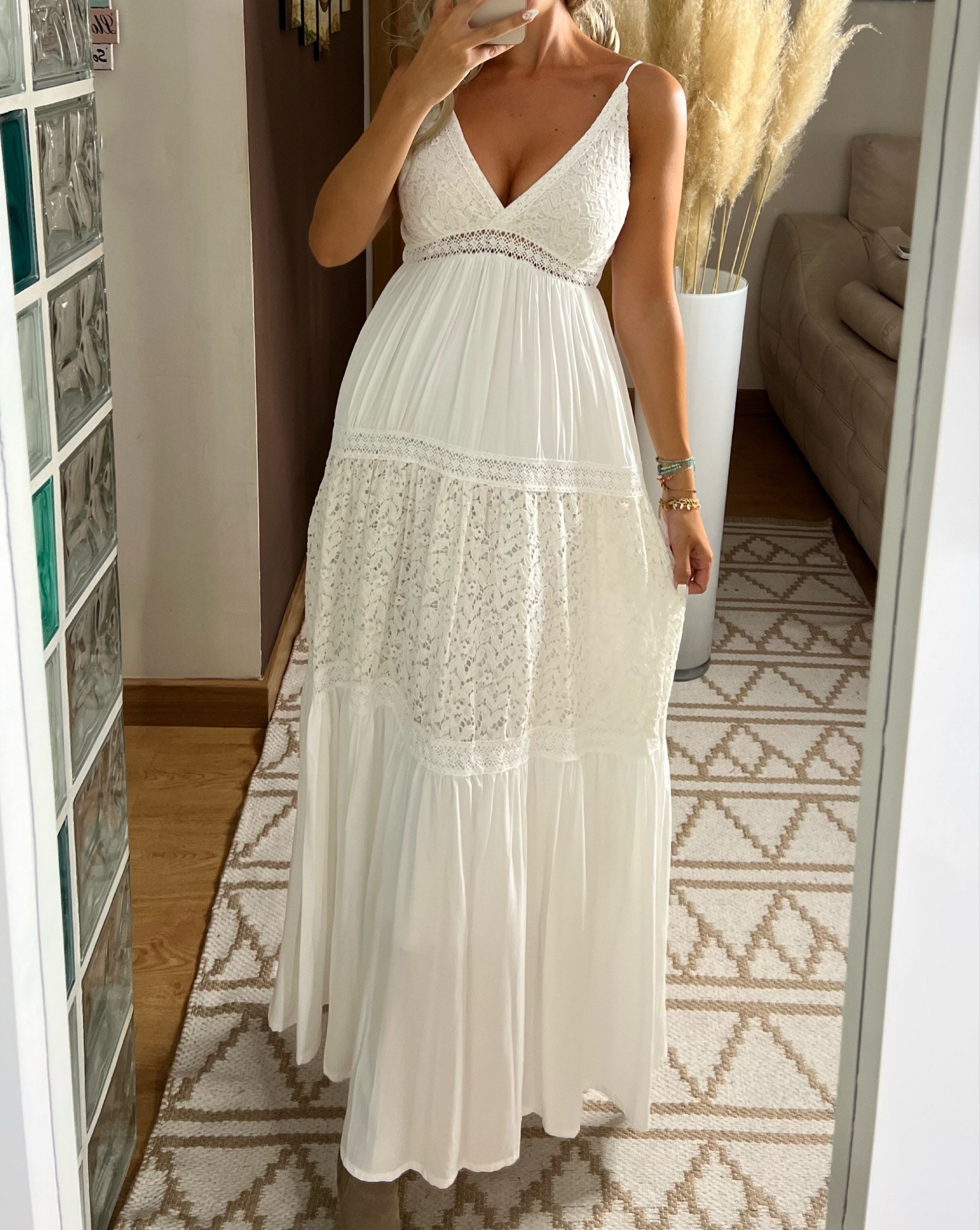 Maxi Boho Dress Boho White Dress Boho White Maxi Dress Boho Etsy