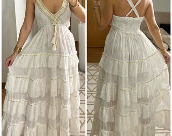 Boho-Hochzeitskleid, Maxi-Boho-Kleid, Sommer-Boho-Kleid, Vintage-Boho-Kleid, Boho-Kleid für Frauen, Kleidermuster, Hochzeits-Boho-Kleid.