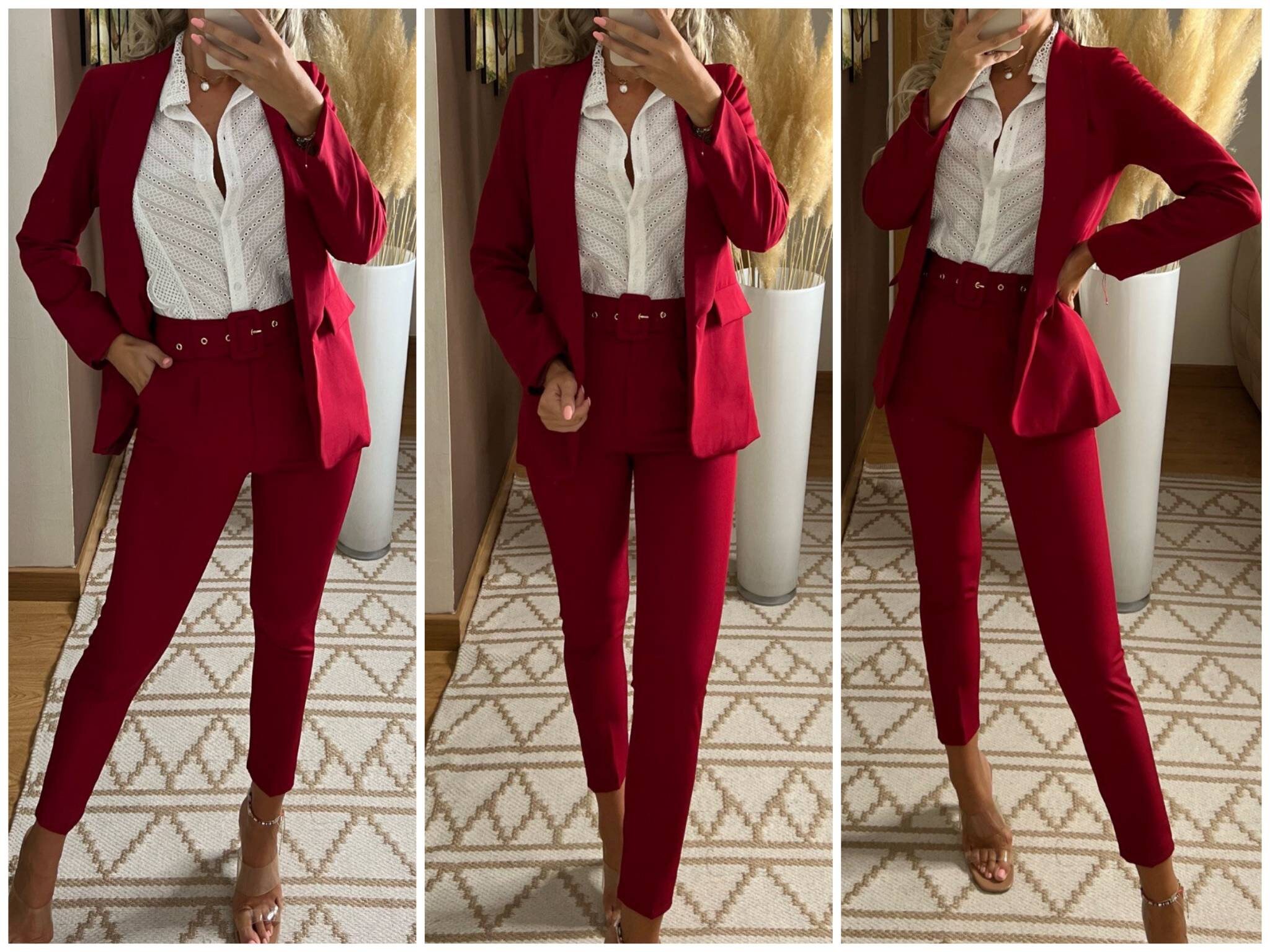 Two-piece Long-sleeved Suit Women's Suit Blazer and - Etsy UK