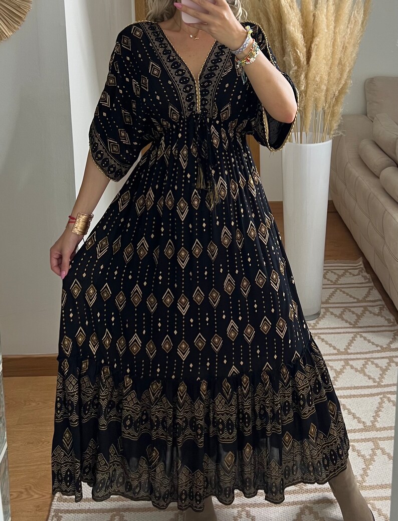 Dress boho, boho wedding dress, maxi dresses, boho dress for wedding, black dress, hippie dress, boho dress for women, boho dress for girls. zdjęcie 7