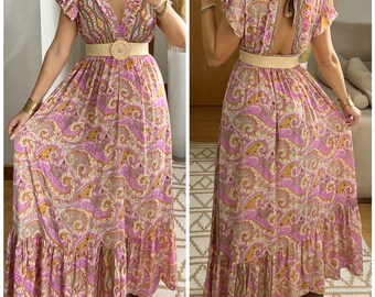 Robe en soie, robe maxi, robe maxi boho, robe d'été, patron de robe, robe boho, robe hippie, robe maxi en soie, robe bohème, boho kleid.