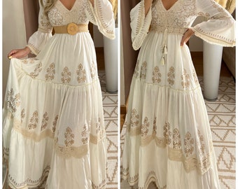 Boho-Hochzeitskleid, Maxi-Boho-Kleid, Sommer-Boho-Kleid, Vintage-Boho-Kleid, Boho-Kleid für Frauen, Kleidermuster, Hochzeits-Boho-Kleid.