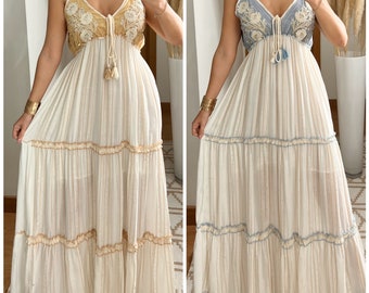 Boho-Hochzeitskleid, Maxi-Boho-Kleid, Sommer-Boho-Kleid, Vintage-Boho-Kleid, Boho-Kleid für Frauen, Kleidermuster, Hochzeits-Boho-Kleid.