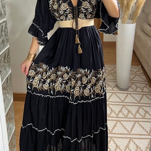 Robe de mariée Boho, robe boho, robe maxi, robe maxi boho, robe bohème, boho kleid, robe maxi noire, robe boho pour fille, robe boho. image 8