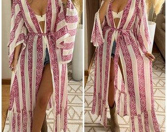 Kimono women, maxi dress, Pink dress, boho dress, boho dress, dress for girl, summer maxi dress, viscose dress, cotton dress, hippie dress.