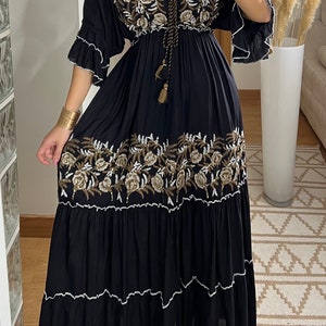 Robe de mariée Boho, robe boho, robe maxi, robe maxi boho, robe bohème, boho kleid, robe maxi noire, robe boho pour fille, robe boho. image 2