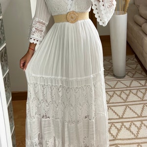 Boho wedding dress, maxi boho dress, summer boho dress, vintage boho dress, dress boho for women, dress pattern, wedding boho dress. imagen 8