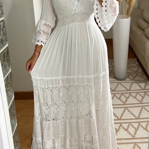 Boho wedding dress, maxi boho dress, summer boho dress, vintage boho dress, dress boho for women, dress pattern, wedding boho dress. image 2