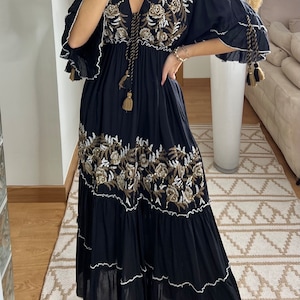 Robe de mariée Boho, robe boho, robe maxi, robe maxi boho, robe bohème, boho kleid, robe maxi noire, robe boho pour fille, robe boho. image 4