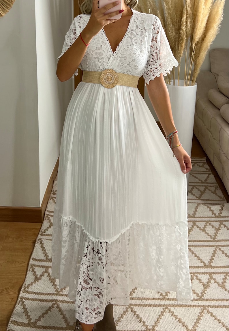 Robe de mariée Boho, robe maxi boho, robe boho dété, robe boho vintage, robe boho pour femme, patron de robe, robe boho de mariage. image 4