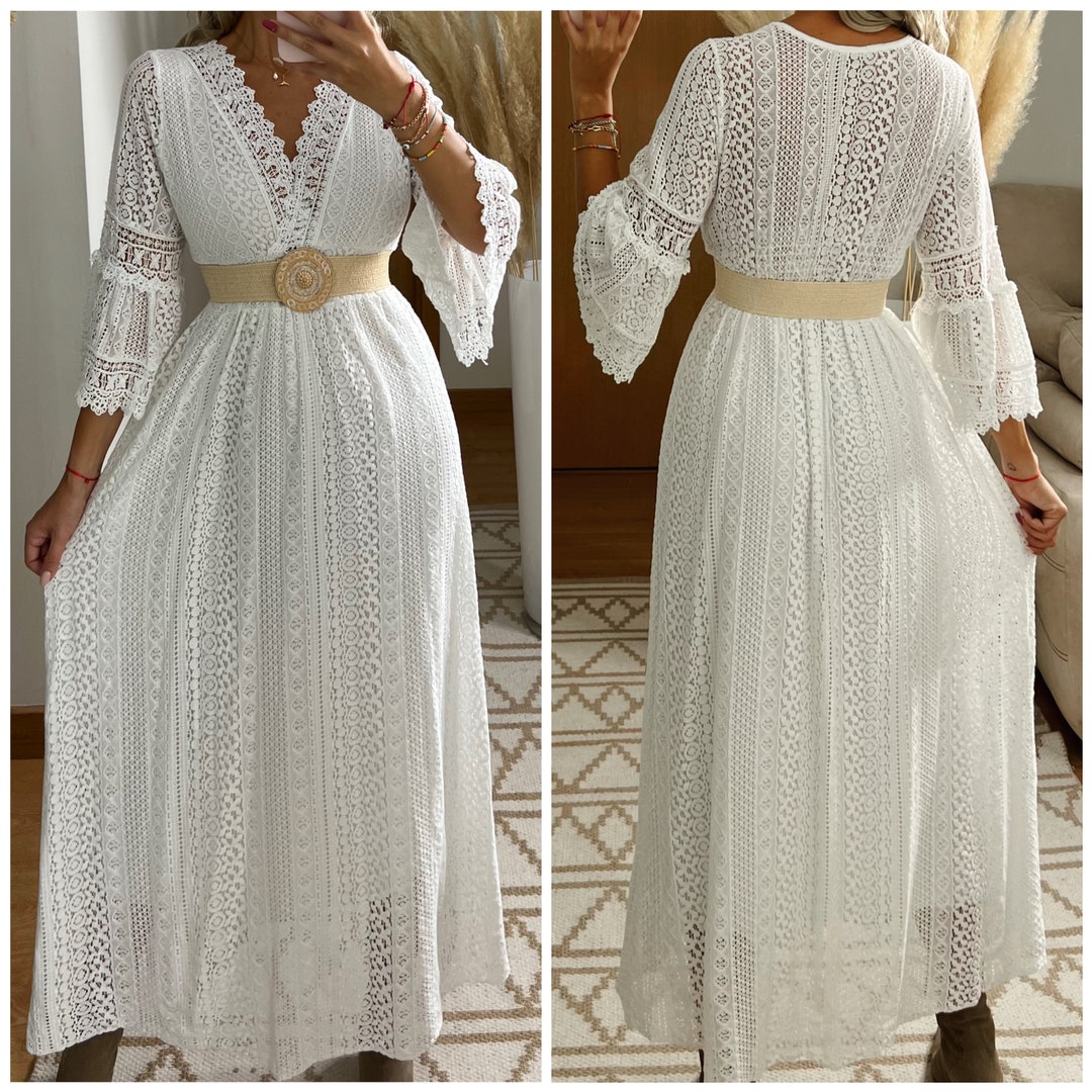 Boho Wedding Dress, Maxi Boho Dress, Summer Boho Dress, Vintage Boho ...