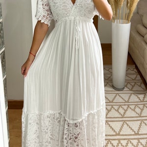 Robe de mariée Boho, robe maxi boho, robe boho dété, robe boho vintage, robe boho pour femme, patron de robe, robe boho de mariage. image 7