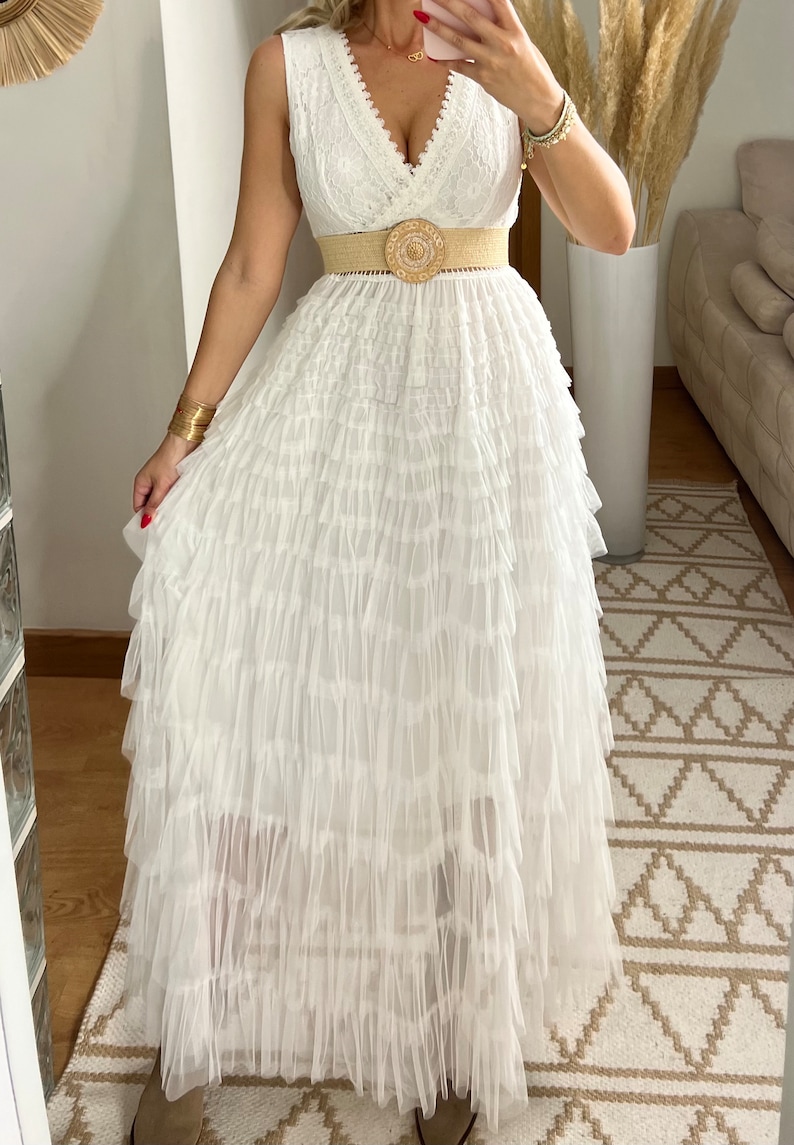 Robe de mariée Boho, robe maxi boho, robe boho dété, robe boho vintage, robe boho pour femme, patron de robe, robe boho de mariage. image 8