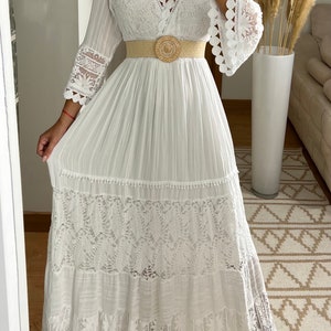 Robe de mariée Boho, robe maxi boho, robe boho dété, robe boho vintage, robe boho pour femme, patron de robe, robe boho de mariage. image 3