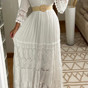 Robe de mariée Boho, robe maxi boho, robe boho dété, robe boho vintage, robe boho pour femme, patron de robe, robe boho de mariage. image 6