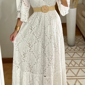 Boho-Hochzeitskleid, Maxi-Boho-Kleid, Sommer-Boho-Kleid, Vintage-Boho-Kleid, Boho-Kleid für Frauen, Kleidermuster, Hochzeits-Boho-Kleid. Bild 3