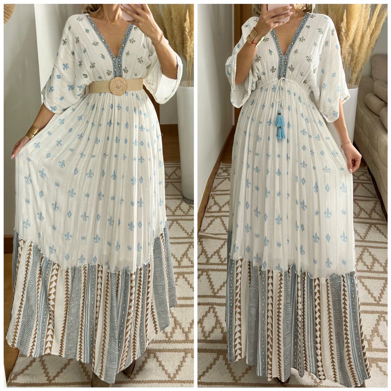 Robe Boho, robe à volants, boho kleid, robe boho pour femme, robe maxi boho, robe bohème, robe maxi, robe boho pour fille, patron de robe. image 2