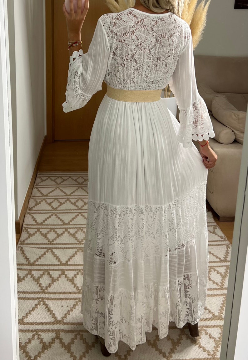 Robe de mariée Boho, robe maxi boho, robe boho dété, robe boho vintage, robe boho pour femme, patron de robe, robe boho de mariage. image 5