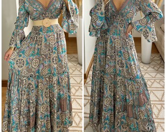 Robe maxi en soie, robe boho pour femme, robe en soie, robe boho en soie, robe en soie, robe boho pour filles, robe d'été, robe maxi en soie, robe.