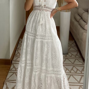 Boho dress, boho wedding dress, boho kleid, boho dress for woman, boho maxi dress, bohemian dress, maxi dress, boho white dress, White dress image 3