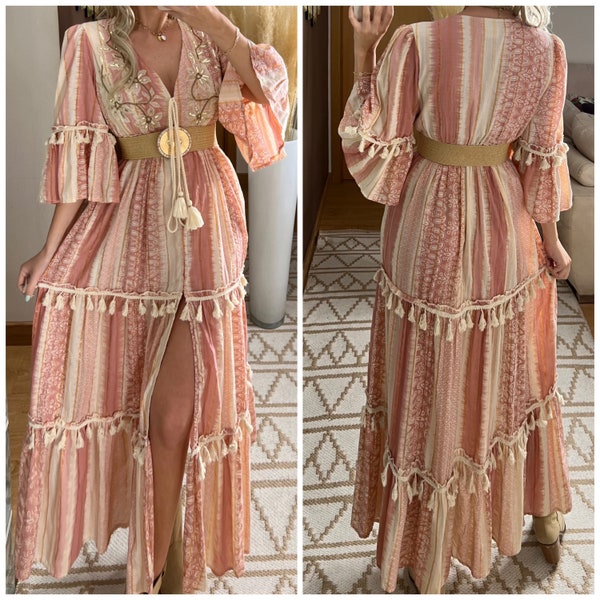 Pink boho maxi dress, maxi boho dress, dress boho for women, dress pattern, summer maxi boho dress, summer dress, party summer dress, boho