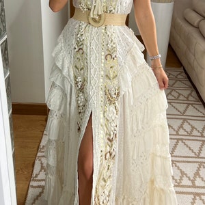 Robe de mariée Boho, robe maxi boho, robe boho dété, robe boho vintage, robe boho pour femme, patron de robe, robe boho de mariage. image 4