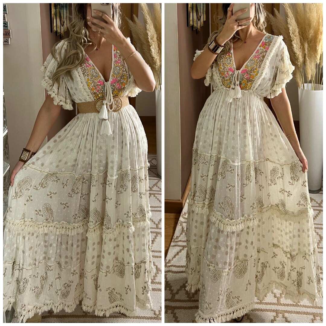 Dress Boho Boho Wedding Dress Maxi Dresses Boho Dress for Etsy