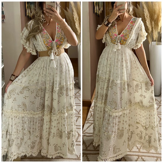 Dress Boho Boho Wedding Dress Maxi Dresses Bohemian Dress - Etsy