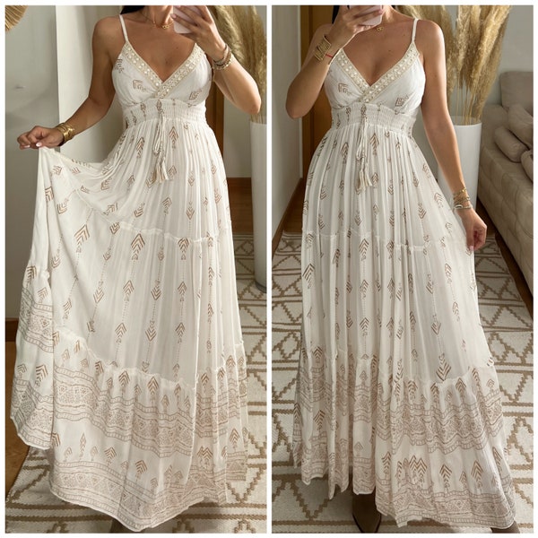 Boho dress, boho wedding dress, boho kleid, boho dress for woman, boho maxi dress, bohemian dress, maxi dress, boho white dress, White dress