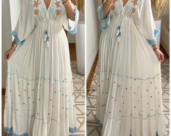 Boho-Kleid, Rüschenkleid, Boho-Kleid, Boho-Kleid für Frau, Boho-Maxikleid, Bohemian-Kleid, Maxikleid, Boho-Kleid für Mädchen, Kleidermuster.