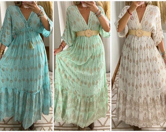 Robe Boho, robe à volants, boho kleid, robe boho pour femme, robe maxi boho, robe bohème, robe maxi, robe boho pour fille, patron de robe.