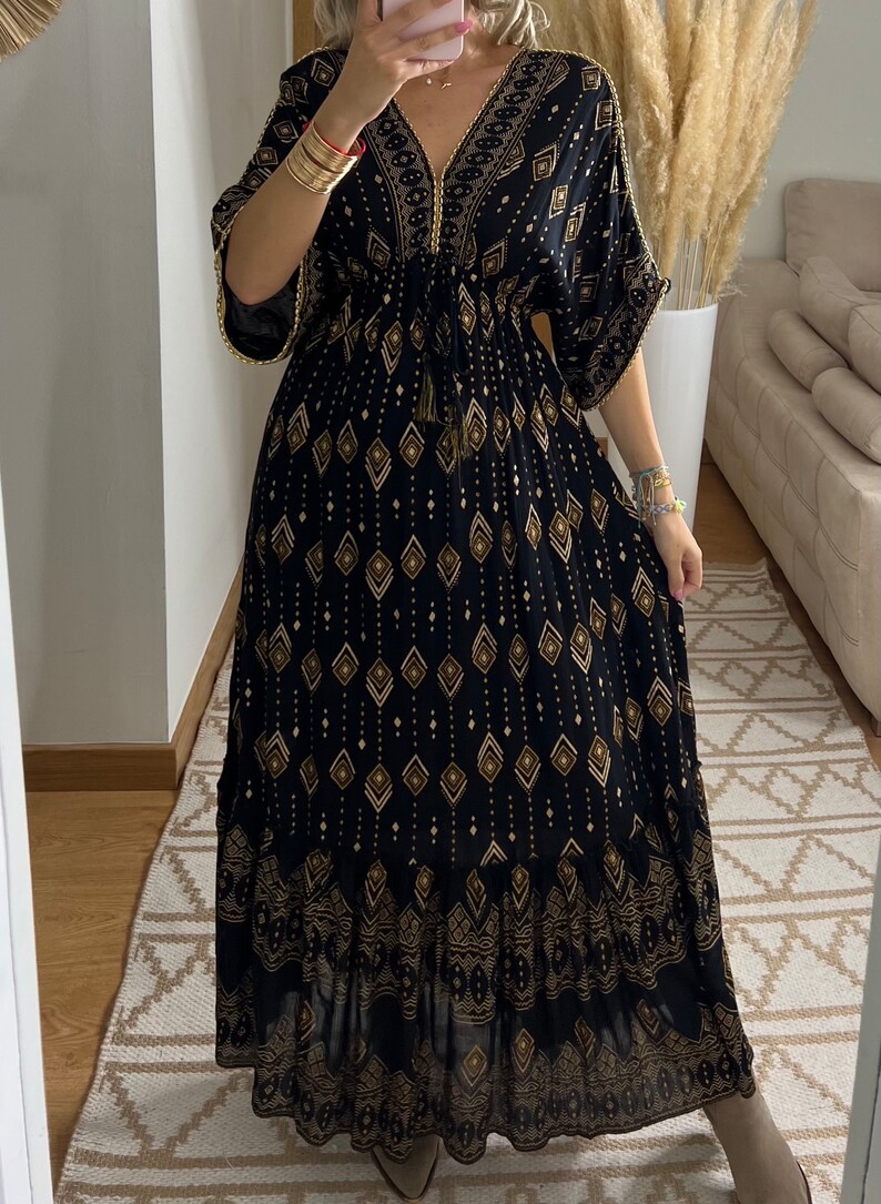 Dress boho, boho wedding dress, maxi dresses, boho dress for wedding, black dress, hippie dress, boho dress for women, boho dress for girls. zdjęcie 9