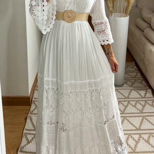 Robe de mariée Boho, robe maxi boho, robe boho dété, robe boho vintage, robe boho pour femme, patron de robe, robe boho de mariage. image 4