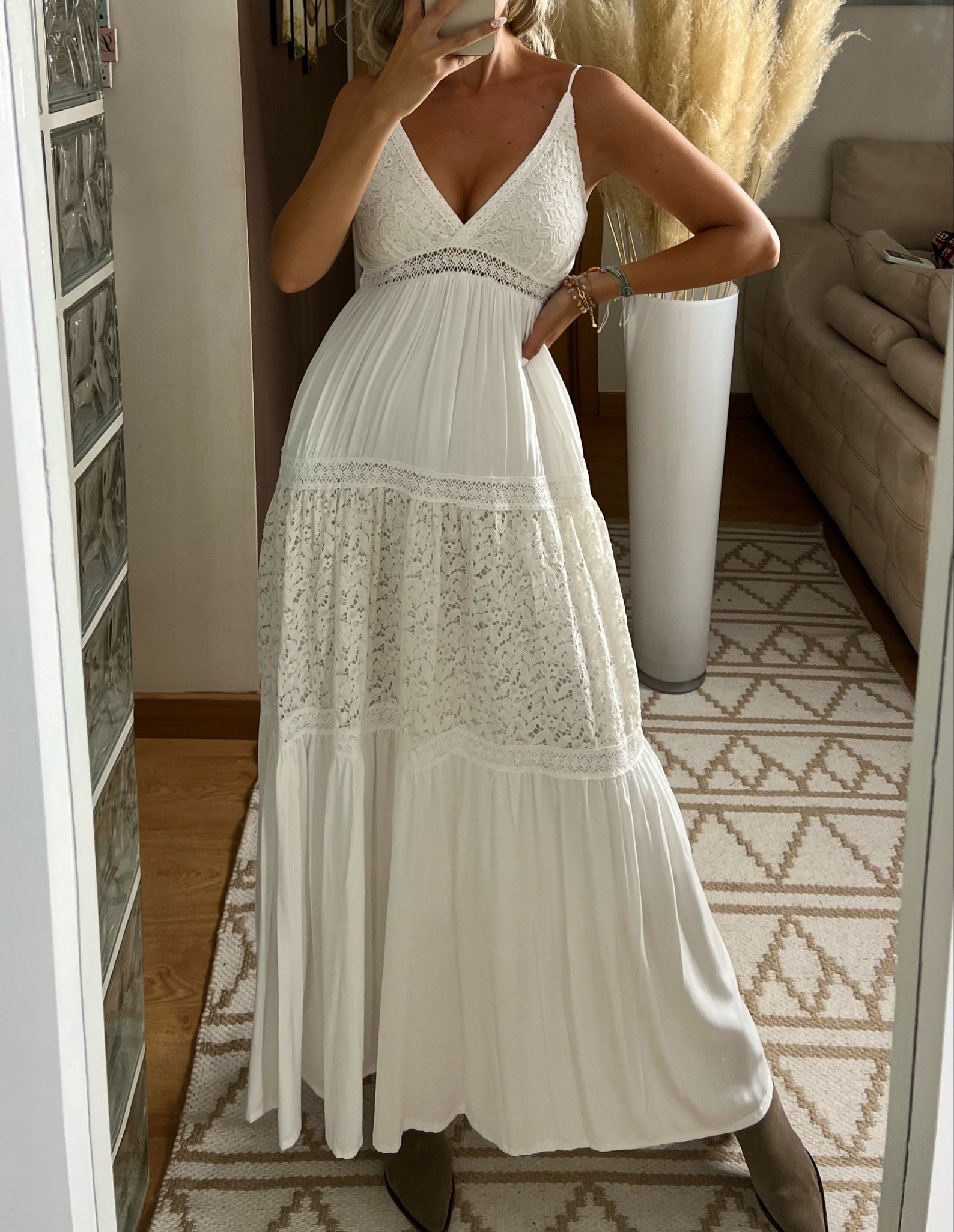 Maxi Boho Dress Boho White Dress Boho Wedding Dress Dress Etsy