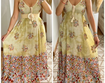 Maxi-Boho-Kleid, weißes Boho-Kleid, Boho-Hochzeitskleid, Boho-Kleid, Boho-Kleid für Frauen, Boho-Kleid, Boho-Kleid, Boho-Kleid, Maxikleid.