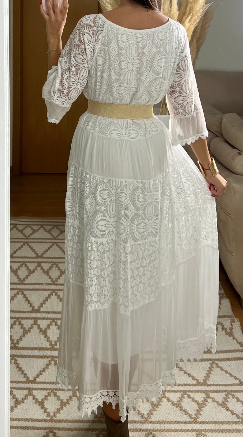 Robe de mariée Boho, robe maxi boho, robe boho dété, robe boho vintage, robe boho pour femme, patron de robe, robe boho de mariage. image 8