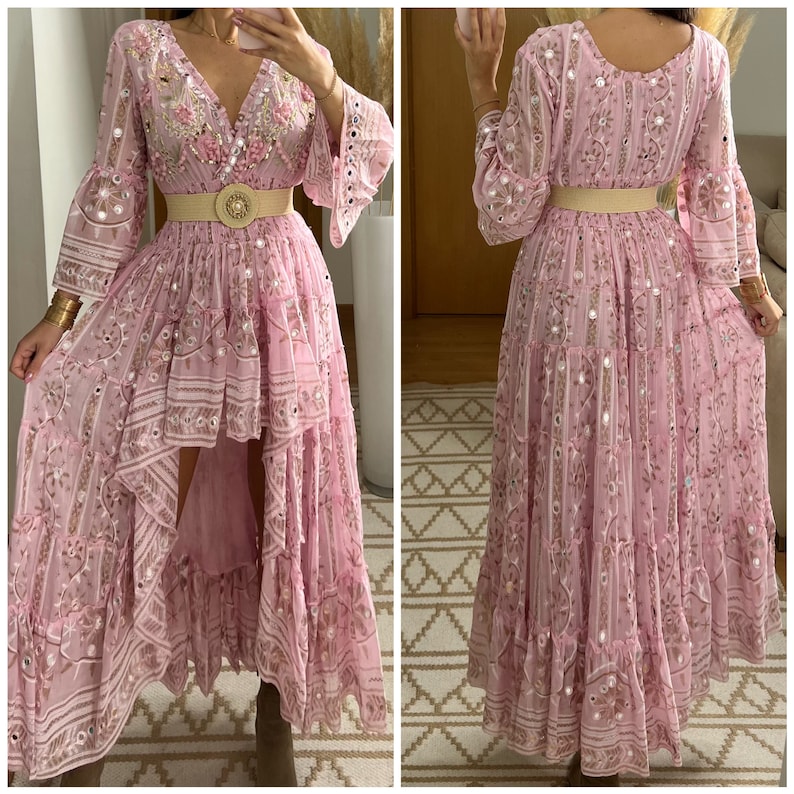 Robe de mariée Boho, robe maxi boho, robe boho dété, robe boho vintage, robe boho pour femme, patron de robe, robe boho de mariage. image 5