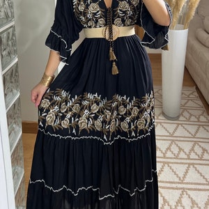 Robe de mariée Boho, robe boho, robe maxi, robe maxi boho, robe bohème, boho kleid, robe maxi noire, robe boho pour fille, robe boho. image 7