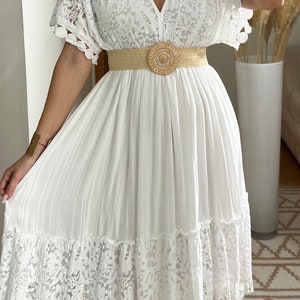 Mini-Boho-Kleid, weißes Kleid, Bohemian-Kleid, Boho-Hochzeitskleid, Spitzenkleid, Boho-Kleid, Boho-Kleid, Hochzeitskleid Boho, Boho-Kleider für Frauen Bild 8